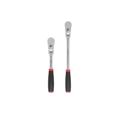 Tekton 1/2 Inch Drive Flex Head Comfort Grip Ratchet Set, 2-Piece (10-1/2, 14 in.) SRH92202